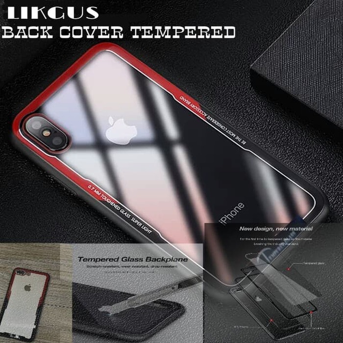 LIKGUS ORIGINAL IPHONE 8 BACK COVER TEMPERED GLASS CASE TEMPERED