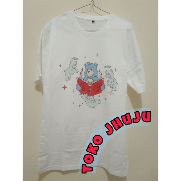 Baju T shirt Heeseung Engene style Ghost bear print DTF