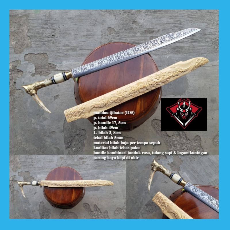 PISAU TEBAS BAMBU MANDAU CUSTOME PUTIH SUPER TAJAM