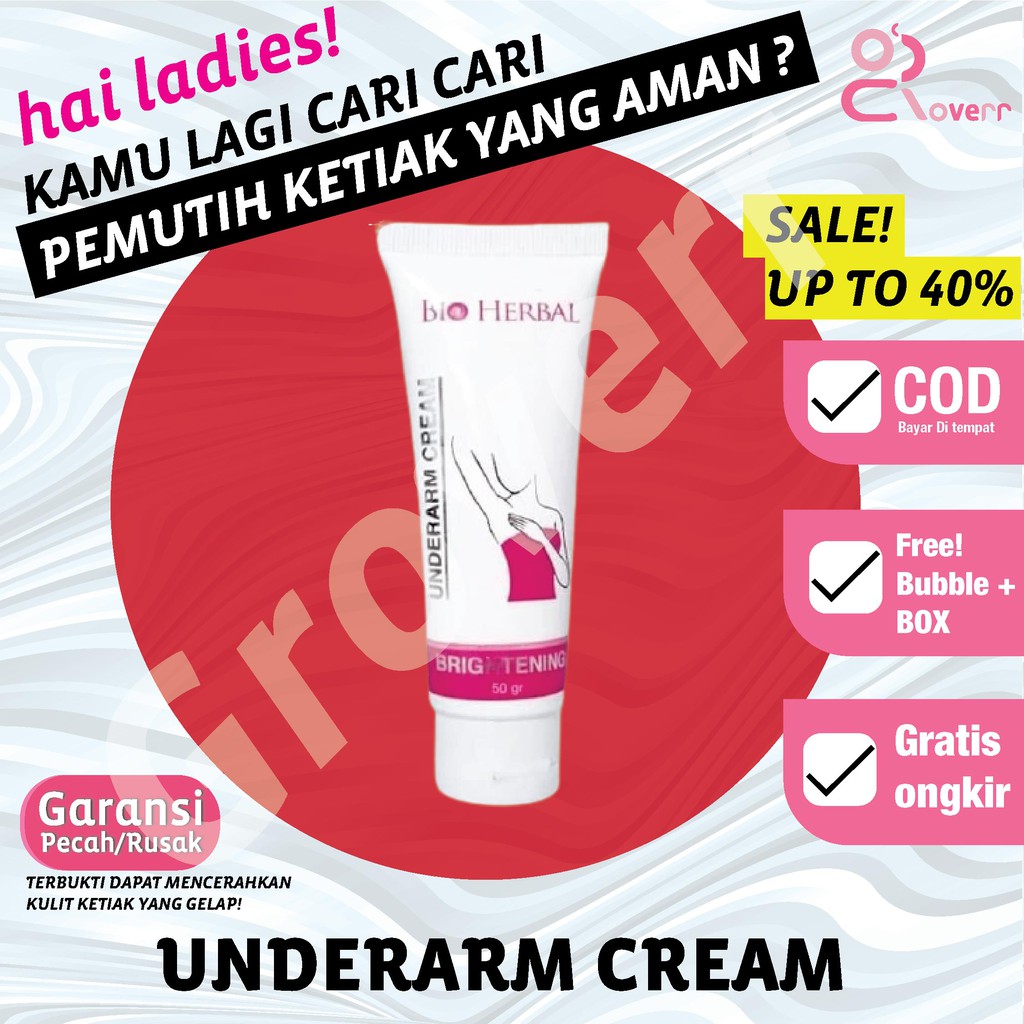 Deodorant Cream Krim Perawatan Pemutih Ketiak Tubuh Lipatan Bio Herbal Underarm Brightening Bpom