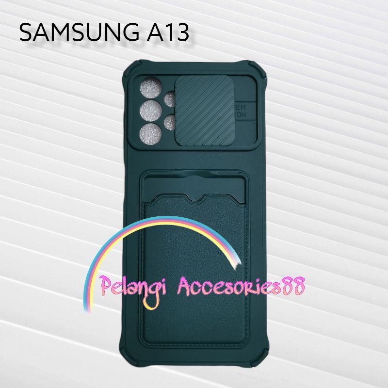 CASE SAMSUNG A13 4G / A13 LTE CASE SOFTCASE SLEDING WARNA WARNI SLOT CARD