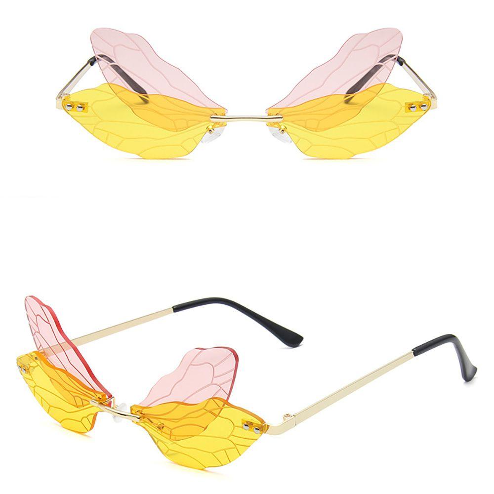 [Elegan] Dragonfly Wings Sunglasses Kaca Mata Anti Radiasi Untuk Wanita Perempuan Kacamata Anti Radiasi Untuk Wanita Sale Kaca Anti Radiasi Frameless Eyewear Women Glasses