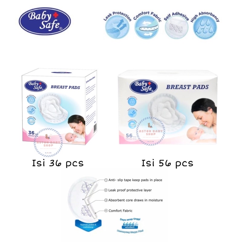 Baby Safe Breast pad Slim isi 36 pc / 56 pc Babysafe BreastPad Penyerap asi