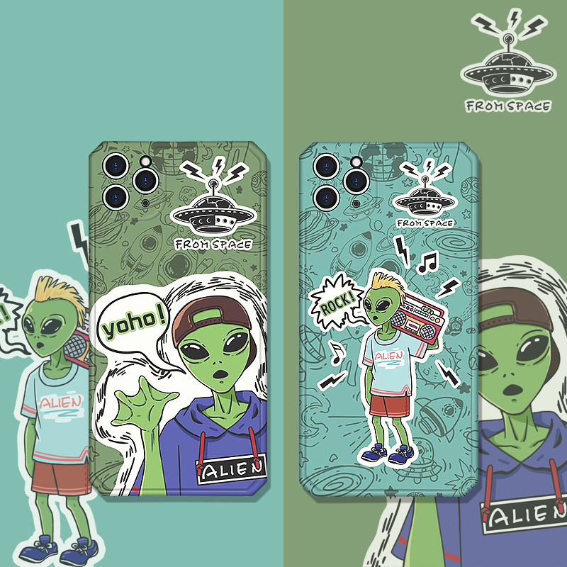 ã€Soft caseã€' Tide brand couple alien mobile phone case For iPhone 7/8
