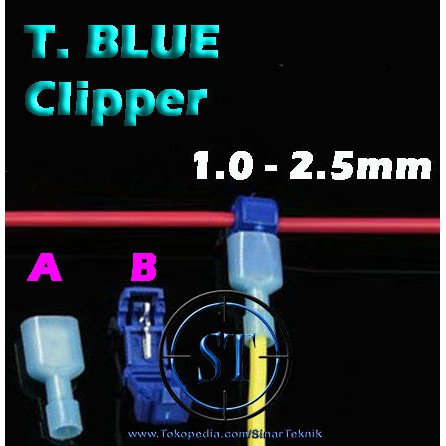 CLIPPER CABLE Kabel Jumper T  Seri BA-179 Wire Connector Cabang Split Merah Biru Connector Cable Konektor Set Jepit Skun