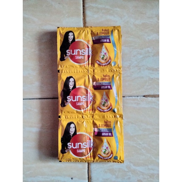 Sampo Sunsilk/ Sunsilk shampo kuning sachet renceng isi 12 baris / 24 sachet