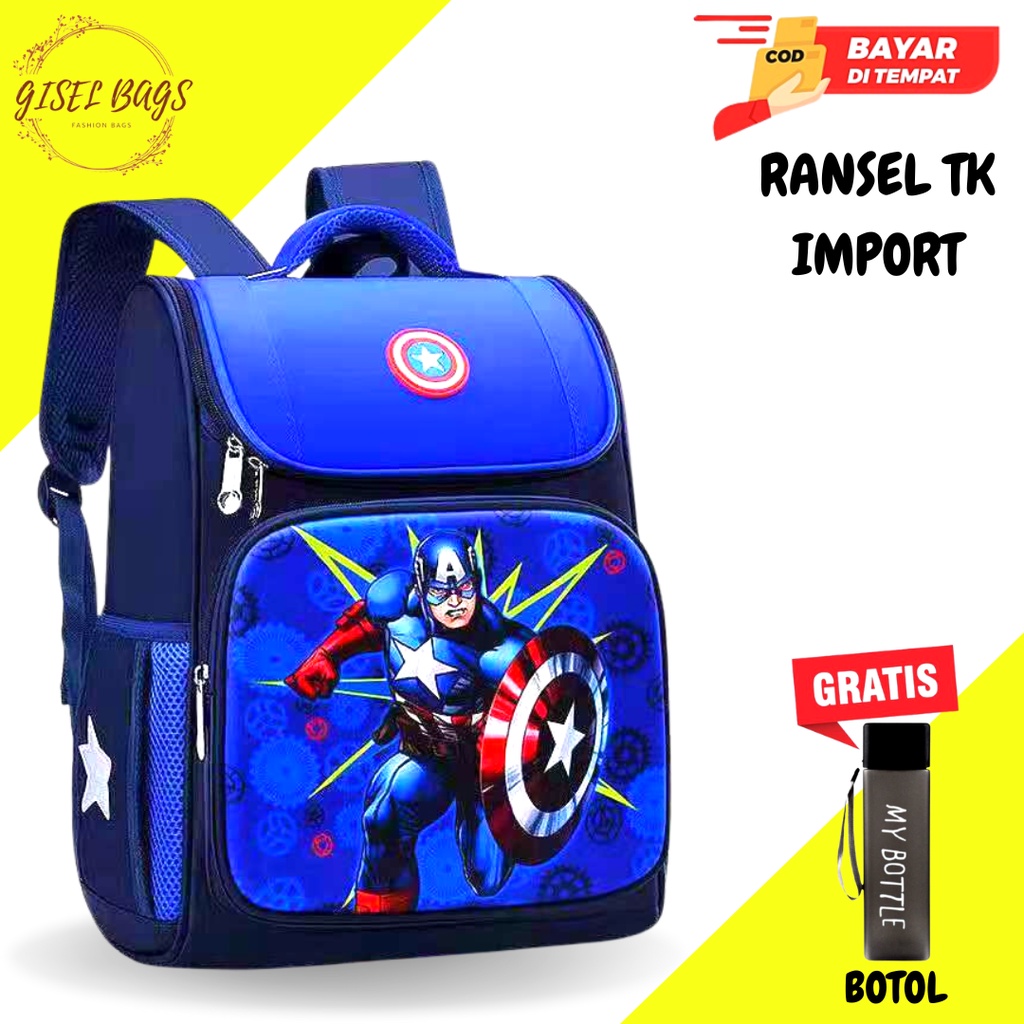 GSB Tas anak laki laki sekolah tk import gambar karakter superhero