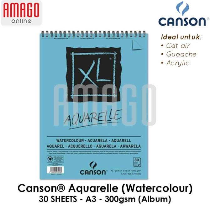 

PERALATAN MENGGAMBAR CANSON XL - AQUARELLE - 30 SHEETS - A3 - 300G (ALBUM) - 400039171 PERALATAN