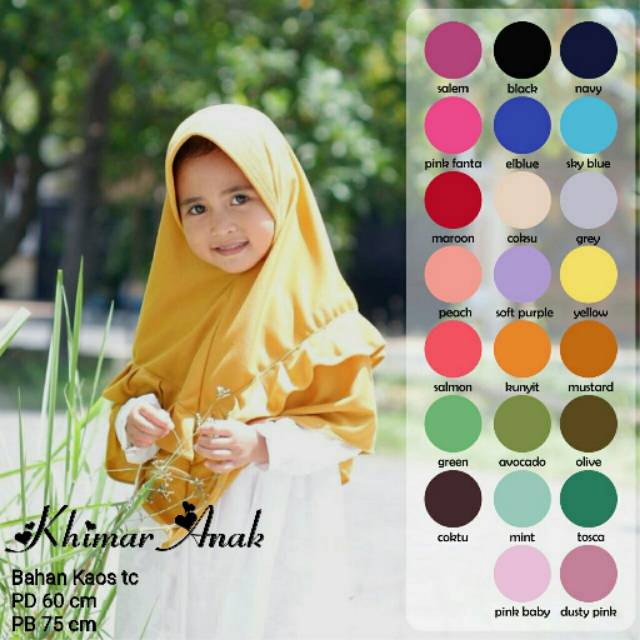 TERLARISS !!! (BISA COD) HIJAB / JILBAB KHIMAR ANAK REMPEL PREMIUM - BAHAN KAOS TC HALUS-HIJAB ANAK