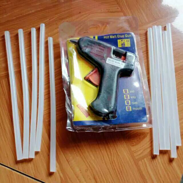LEM TEMBAK GLUE GUN + STIK LEM 5 PCS