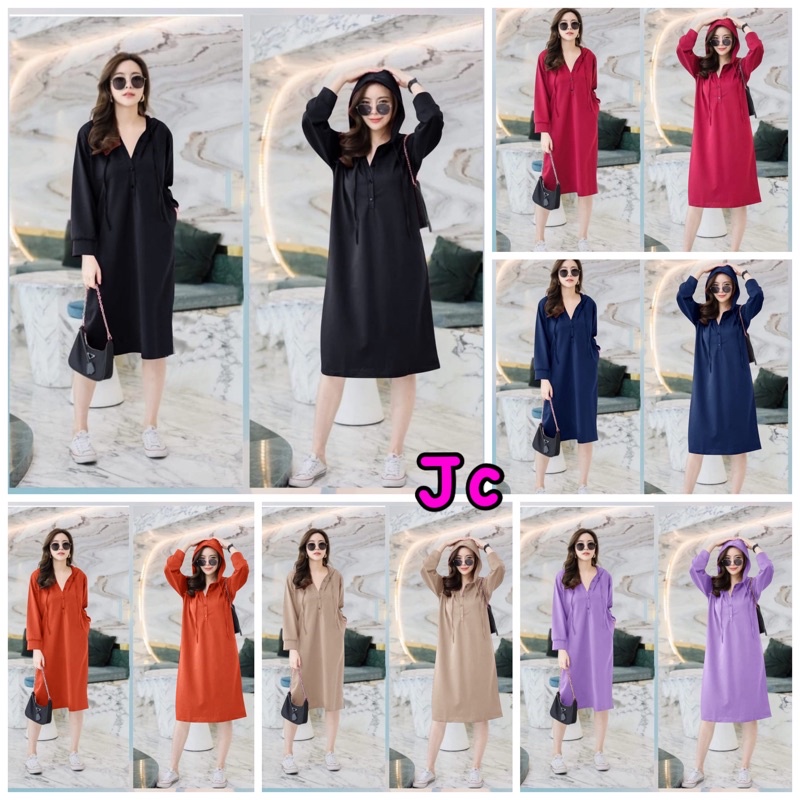 JCZR- Dress wilona hodie / Hoodie Dress Terbaru / Dress wanita Tunik