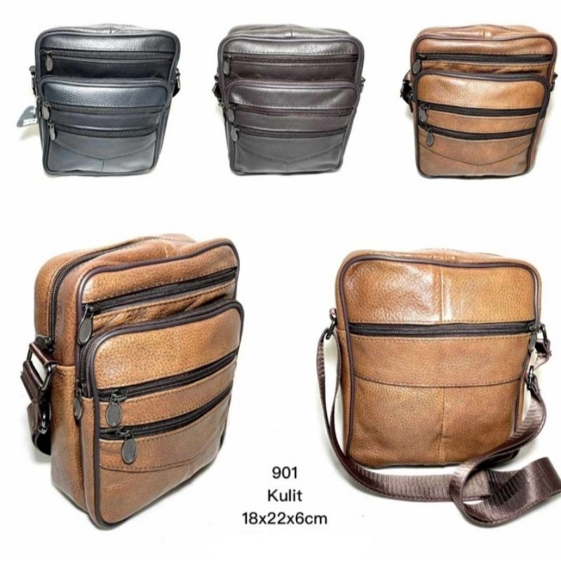 Tas/slempang kulit pria ukuran besar/tas slempang kulit asli