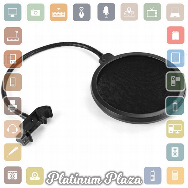 TaffSTUDIO Pop Shield Filter Mikrofon Dual Layer BOP - MPF-6 - Black`9QIP0O-