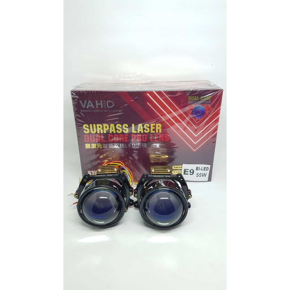 BiLed Sniper Projector Projie Led Bi led Bi-LED Vahid E9 Surpass Laser Harga Sepasang 2 Pcs