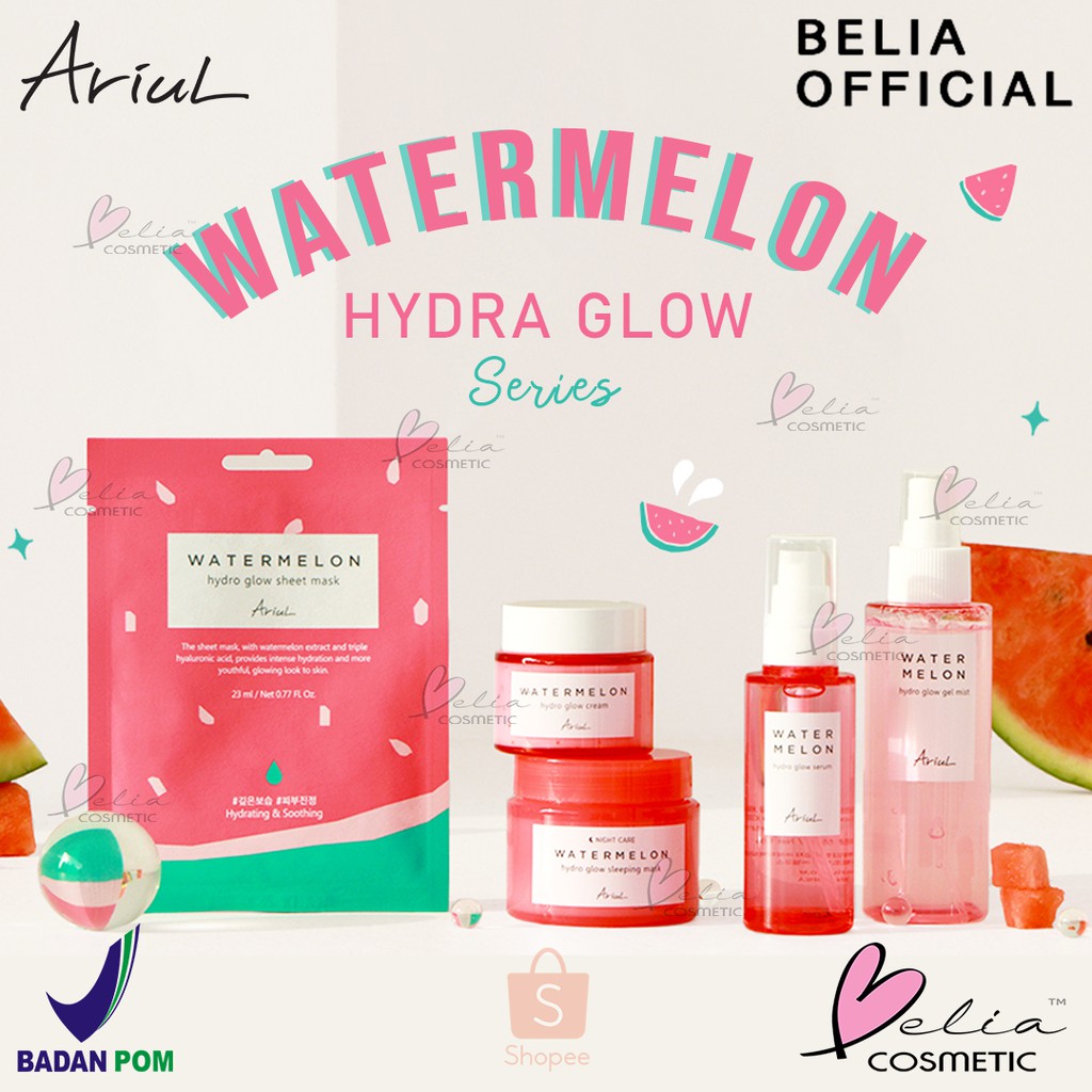 ❤ BELIA ❤ ARIUL Watermelon Hydro Glow Series (Serum | Sleeping Mask | Sheet Mask | Cream | Mist)