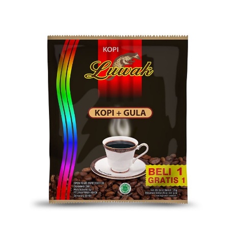 KOPI LUWAK HITAM / KOPI + GULA / BELI 1 GRATIS 1 / TOTAL ISI 1 RENCENG 20 PCS