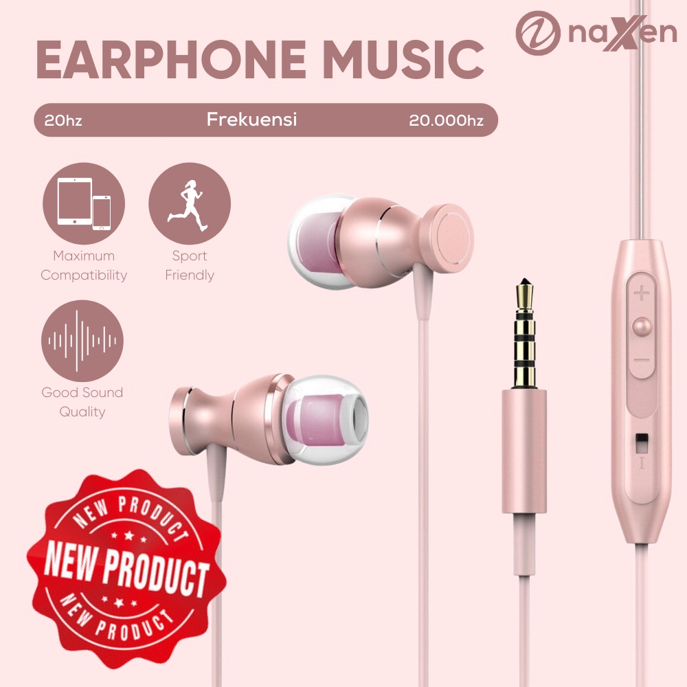 Headset In ear Naxen Premium HD Sound Bass + Microphone E04