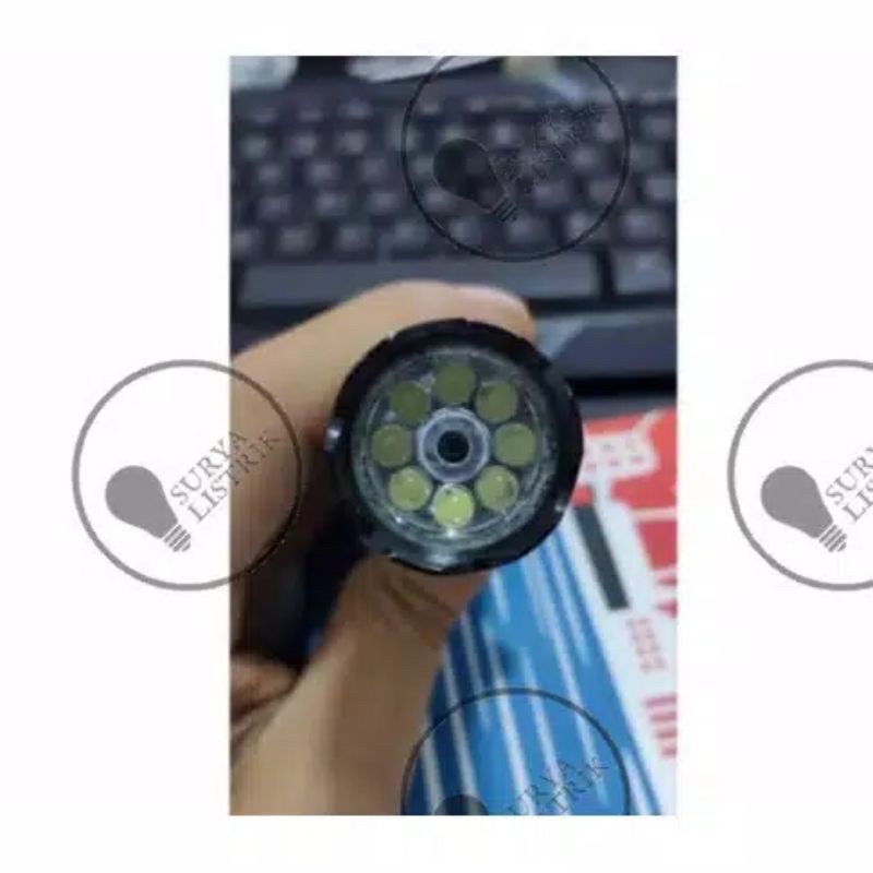 Senter 7led +laser merah