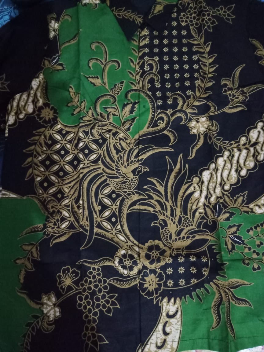 Seling Hijau Batik Pria Lengan Panjang Full Furing Batik Solo
