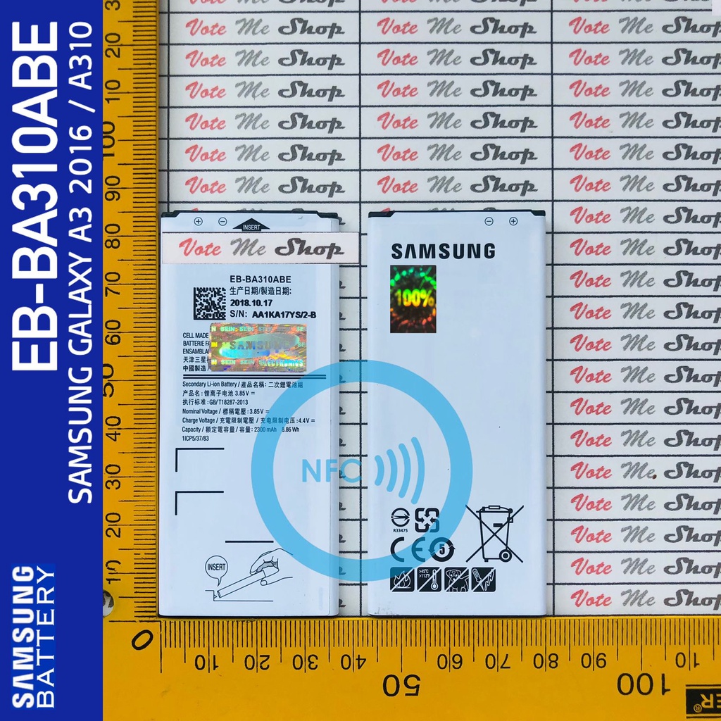 Baterai Samsung GALAXY A3 2016 / A310 / A310F Batre EB-BA310ABE Battery BA310 Original Support NFC