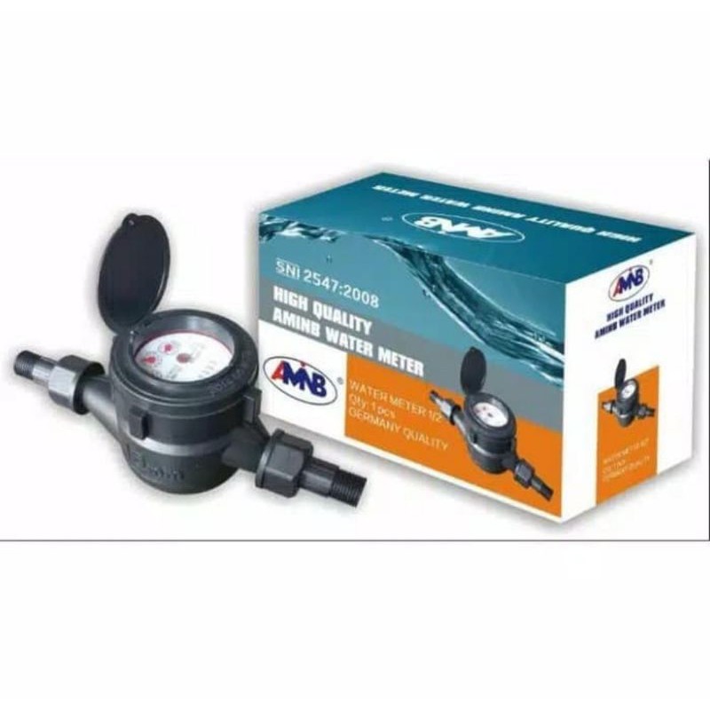 Meteran air pdam 1/2 inch pvc SNI merk AMNB grosir