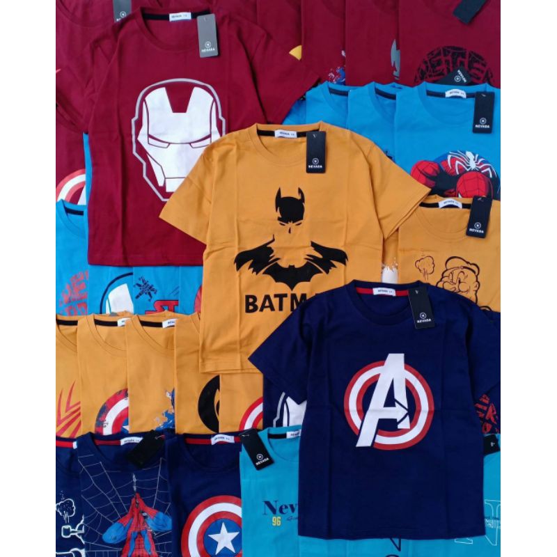 Kaos Anak Nevada Superhero Batman Captain America Ironan