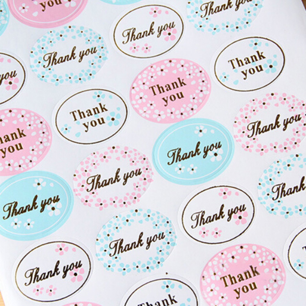 24pcs Stiker Segel Oval Tulisan THANK YOU Warna Emas Untuk Pesta Pernikahan