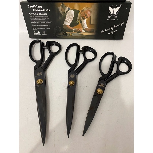 Gunting butterfly Gagang Karet Premium 8 INCH / 9 INCH / 10 INCH Gunting Kain Tajam Butterfly Gagang Karet Premium-3
