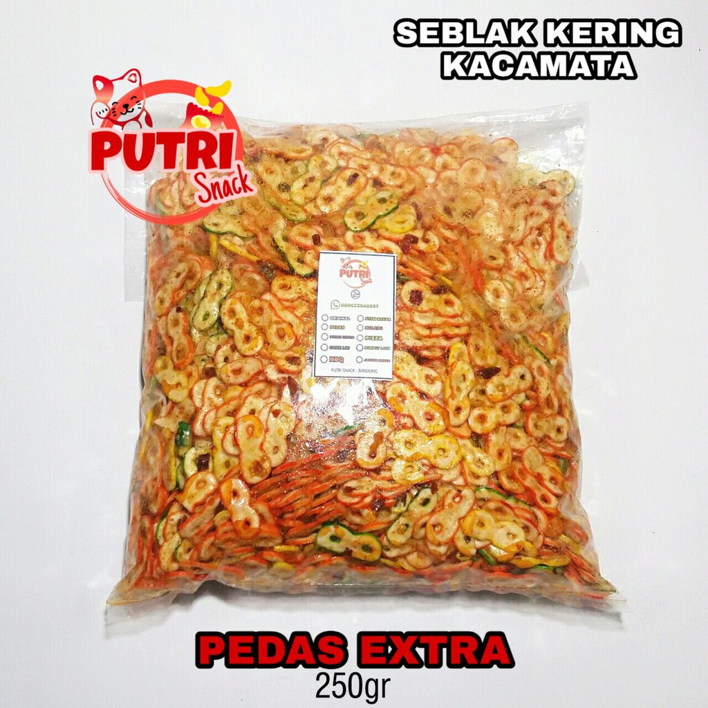 Keripik Kacamata Seblak kering 250gr - 1kg Daun Jeruk Banyak Rasa