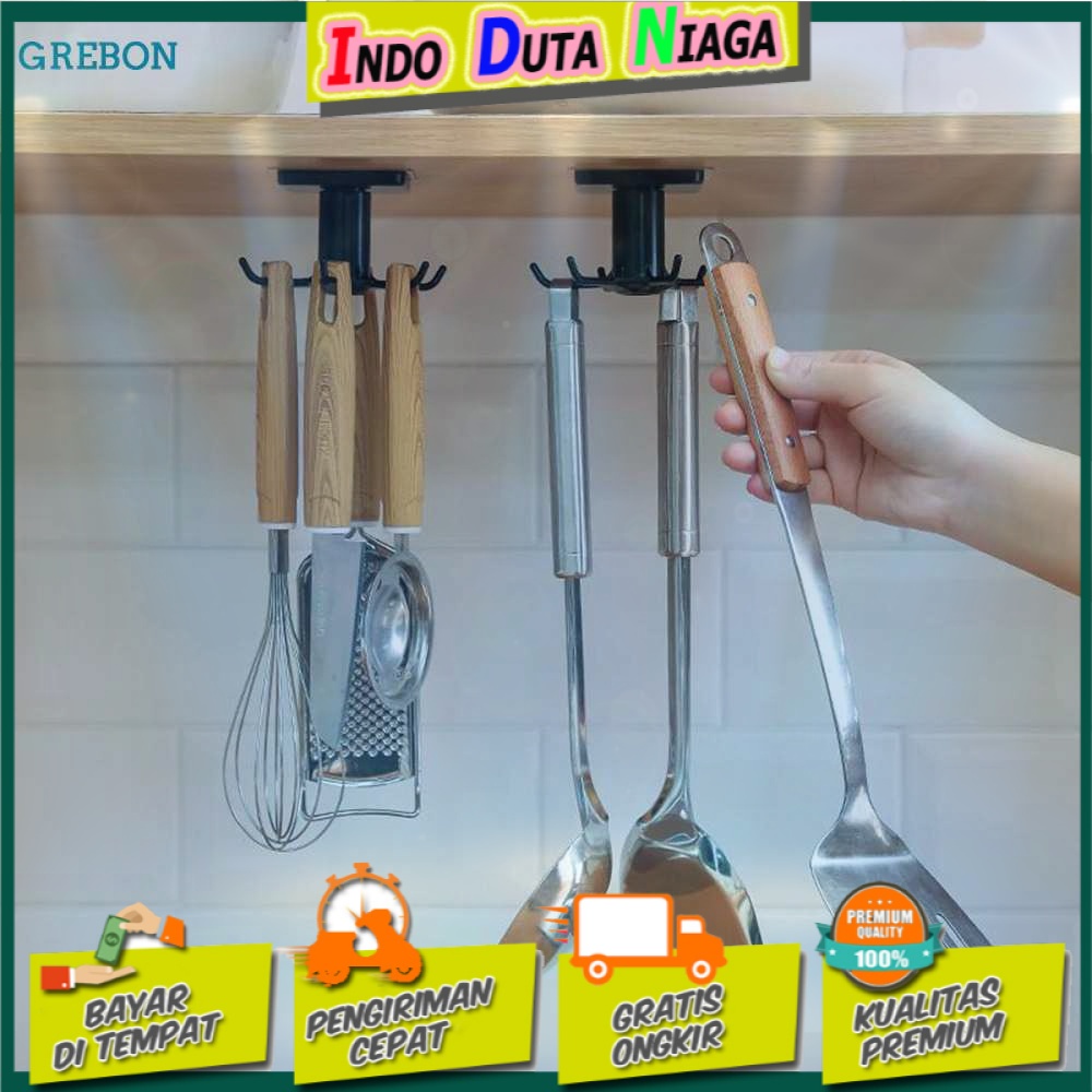 GREBON Rak Gantungan Peralatan Dapur 6 Hook Hanger - E008