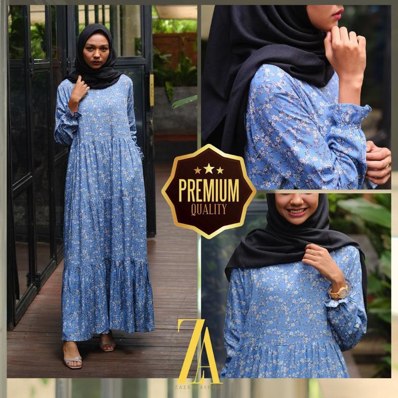 LOVELY DRESS HOMEDRESS KINARA BLUE - HOMEDRESS GAMIS BUSUI FRIENDLY PREMIUM DRESS SIMPLE