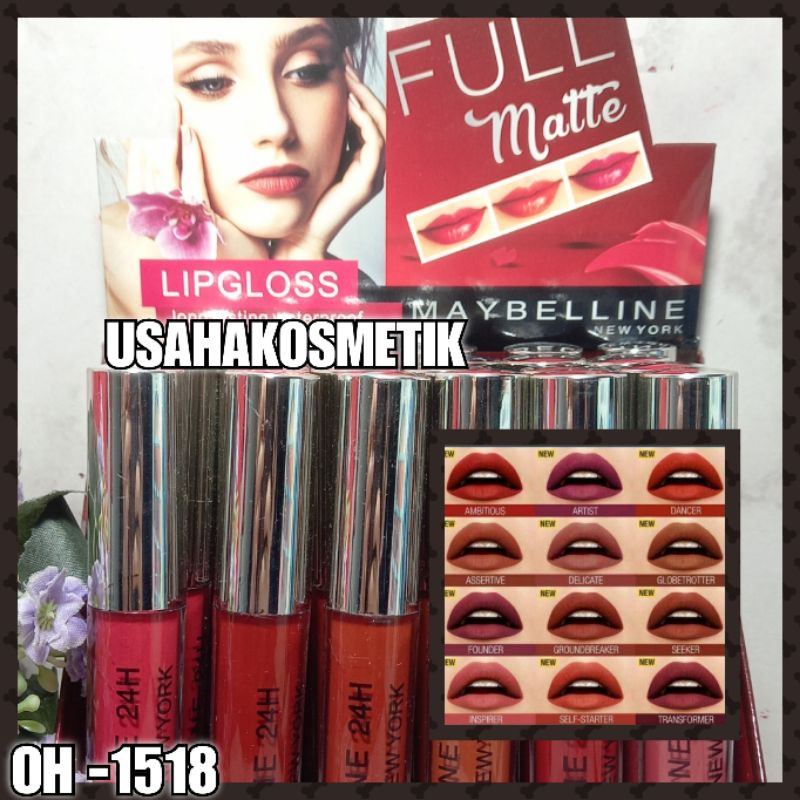 MAYBELLINE 6PC BEST PRODUCT!! LIP GLOSS FULL MATTE LONG LASTING WATERPROOF NO.OH-1518