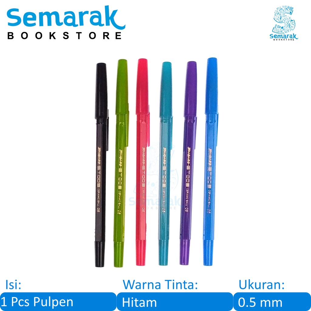 

Standard ST009 Ceramic Ball Pulpen Oil Gel Alfa Tip 0.5 - Hitam