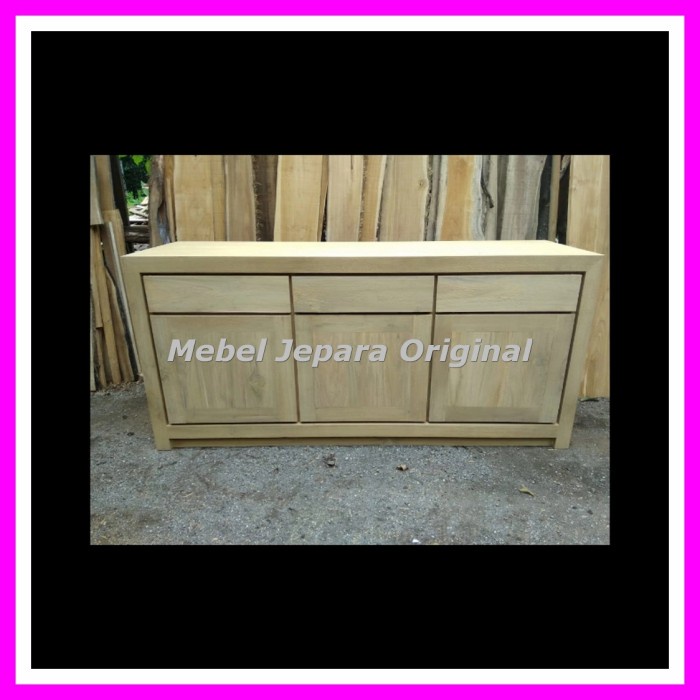 Meja Tv Minimalis Jati Jepara - Lemari Pendek Hias Jati Mentahan Murah