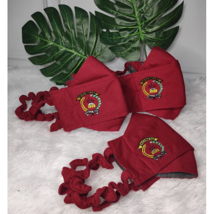 Masker Logo Bhayangkari 3D Warna Merah