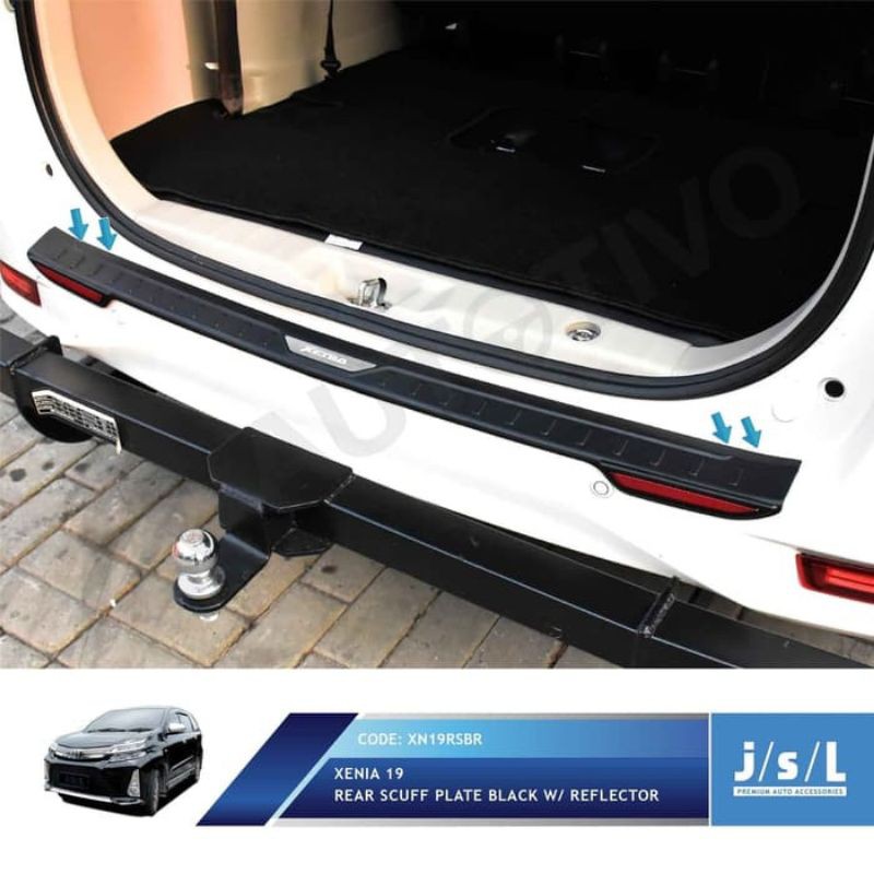 Sillplate New Xenia 2019 Rear Scuff Plate Black Activo W/Reflector
