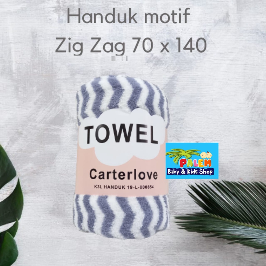 Carterlove handuk Microfiber Bulu Zig Zag 70x140 Lembut Super Serap Berkualitas