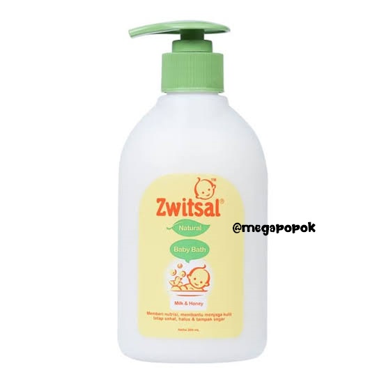 Zwitsal Natural Rich Honey Baby Milky Bath Pump 300ml/47521/megapopok