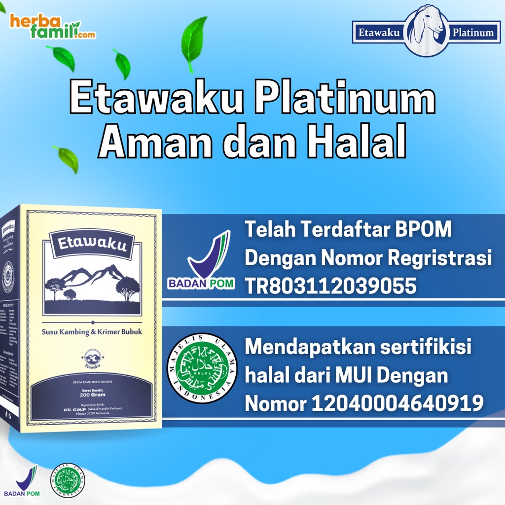 PAKET 3 BOX ETAWAKU PLATINUM | SUSU KAMBING ETAWA &amp; KRIMER NABATI BUBUK 200 gr / SUSU KUALITAS PREMIUM LOW SUGAR