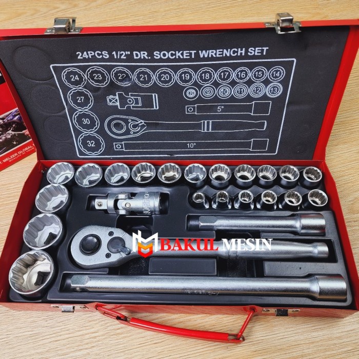 KUNCI SOCK SHOCK KUNCI SOK KUNCI SOCKET SET 8-32MM 24PCS MELZER