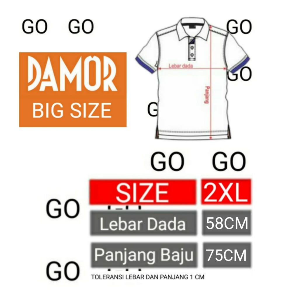 gof B2 DAMOR (CRESSIDA) 2XL Jumbo Extra Size Big Size Misty Kaos Oblong Baju Distro Kaos Dakwah Pria