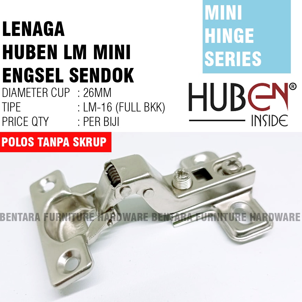 LENAGA BY HUBEN EK SERIES - ENGSEL SENDOK SLOW MOTION HINGE EK-0 EK-8 EK-16 LURUS SETENGAH FULL BUNGKUK INSET HALF FULL OVERLAY