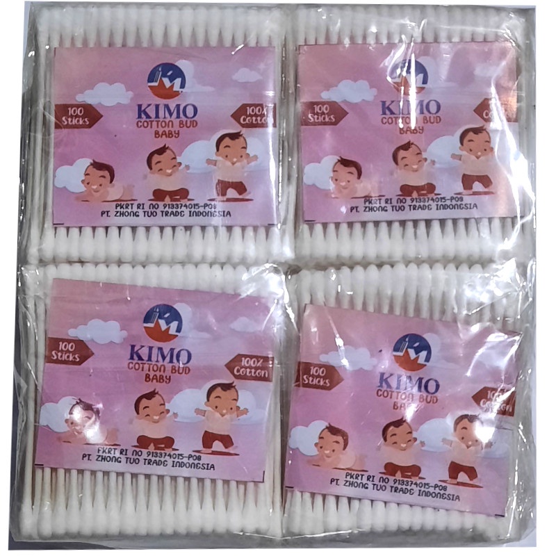 Korek Kuping Bayi KIMO cotton bud untuk Baby ( isi 100) - 1 lusin