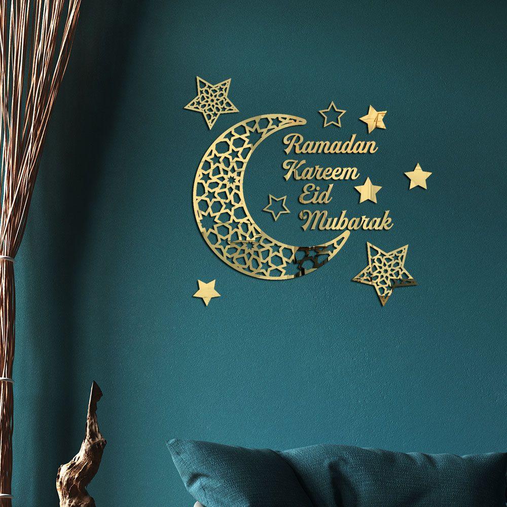 Populer Stiker Dinding Dekorasi Rumah Ruang Tamu Removable Islami Eid Mubarak Akrilik Wall Decal