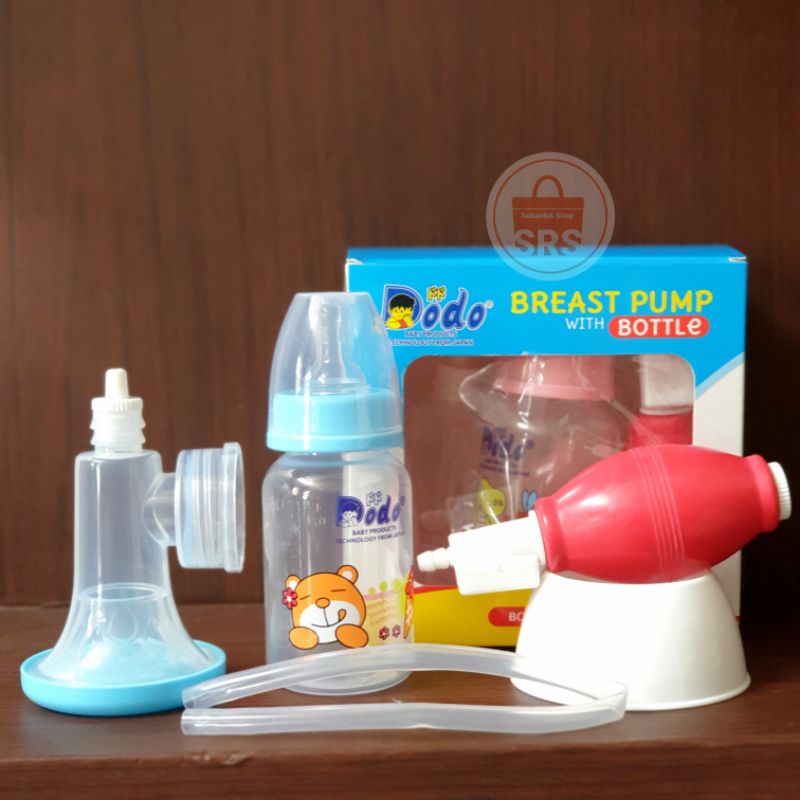 Set Breast Pump With Bottle Trumpet Type / Pompa Asi Manual Model Trompet Dodo