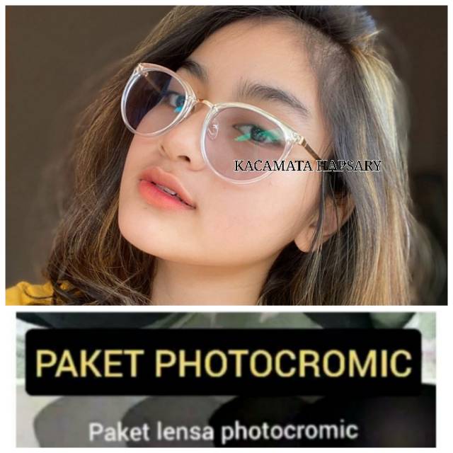 KACAMATA WANITA MINUS, KACA MATA ANTI RADIASI PHOTOCROMIC BLUERAY, KACAMATA ANTI UV