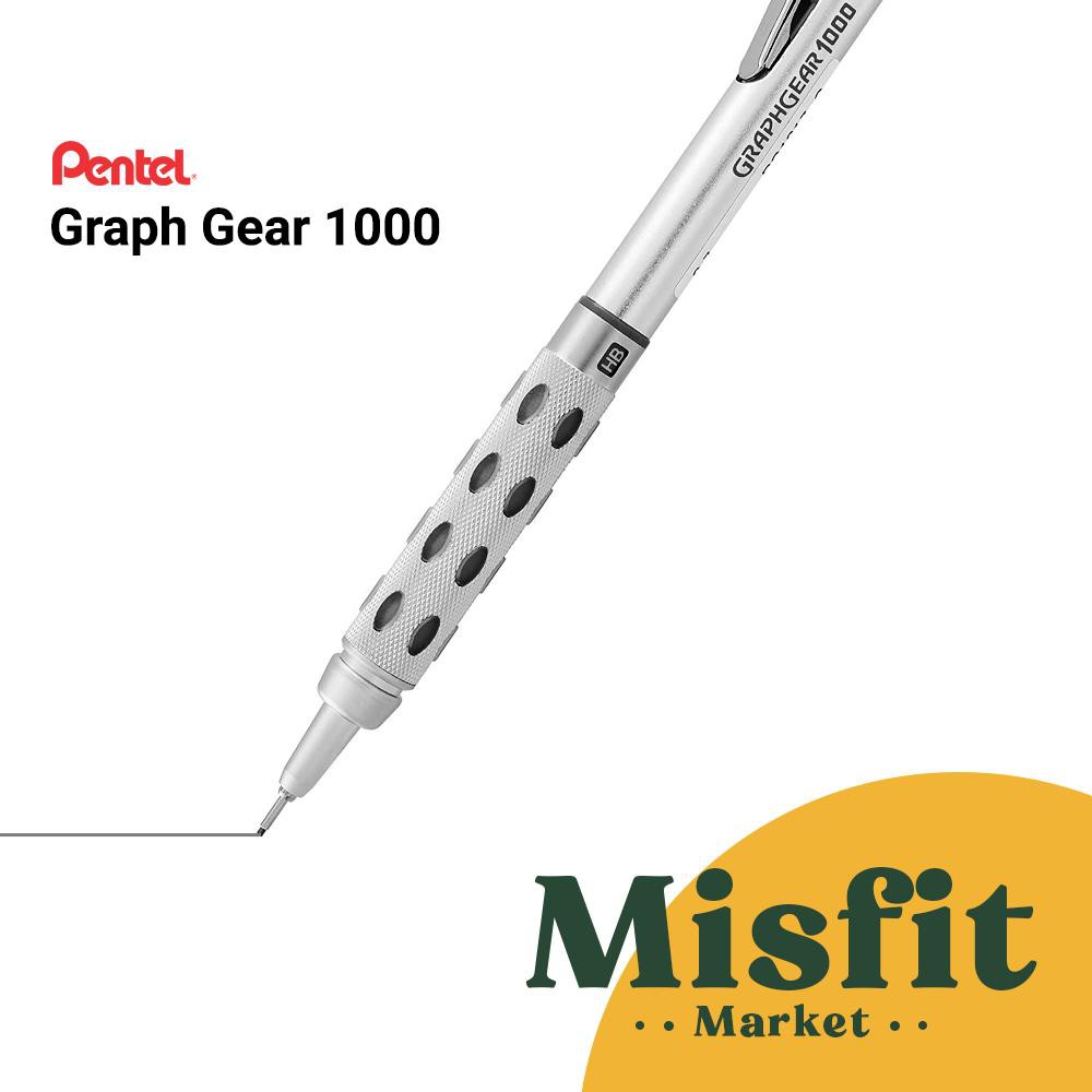 Pentel Graph Gear 1000 Mechanical Pencil 0.3 0.4 0.5 0.7 0.9 mm GraphGear Pensil Mekanik Drafting