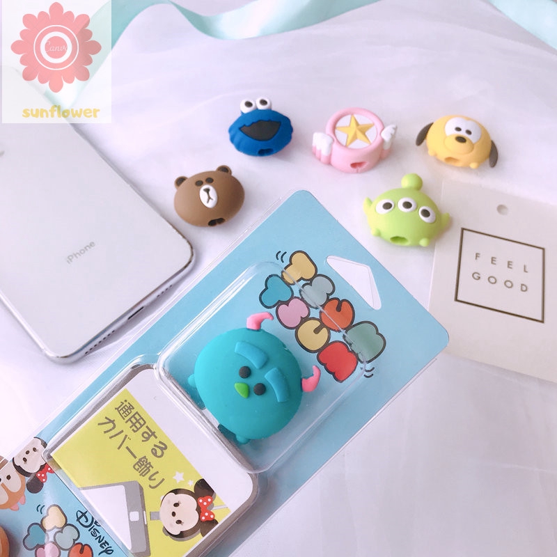 Case Pelindung Kabel Data Charger Usb Motif Kartun Untuk Iphone X 11 5 6s 7 8