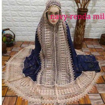 mukena cantik kd full renda rendah keong coil