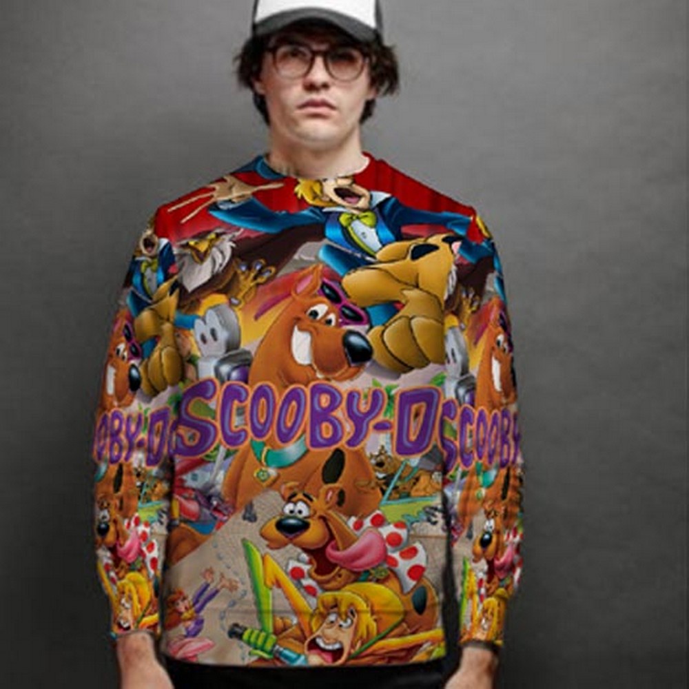 Casual Jaket Sweatshirt Scooby Doo SKU-7434106610666 Sweat Shirt Fullprint Bahan Polyester Jersey St